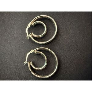 18k Milor white gold hoop earrings